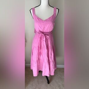 Pink Ruffle Midi Dress